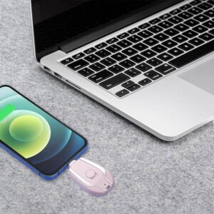 Μπρελόκ Power Bank 1500mAh Lighting Για Εκτακτη Ανάγκη Ροζ - Image 4