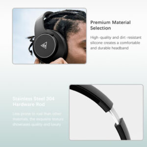 DOQAUS Headphones DESIGN 1 Ασύρματα & Ενσύρματα Bluetooth 5.3 - Μαύρο/Καφέ dm - Image 6