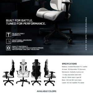 ARMAGGEDDON VEGAN LEATHER ERGONOMIC BACK GAMING CHAIR EXO III HONEY BOURBON - Image 3