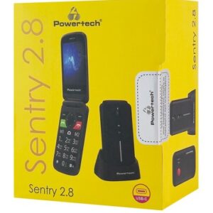 POWERTECH Sentry 2.8 Κινητό Τηλέφωνο με Μεγάλα Πλήκτρα & SOS Button, Dual SIM - Μαύρο dm - Image 4