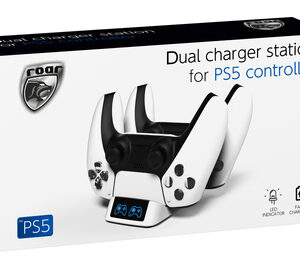 ROAR Βάση Φόρτισης για 2 Gamepads PS5 DualSense - Λευκό RR-0019DM - Image 3