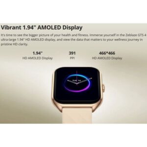 ZEBLAZE Smartwatch GTS 4, Heart Rate, 1.94" AMOLED, IP68, Mαύρο - Image 6
