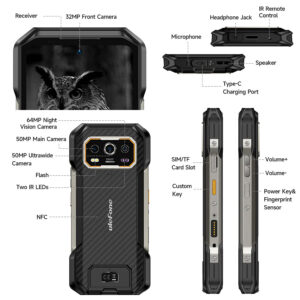 ULEFONE SmartPhone Armor 27, 6.78", (12GB/256GB) 10600mAh, IP68/IP69K, Mαύρο - Image 7