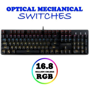 ARMAGGEDDON Optical Mechanical RGB Keyboard, Black, MKO-13RB - Image 4