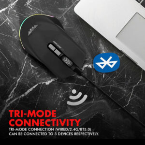 ARMAGGEDDON – MIRAGE VII Tri-Mode Gaming Mouse 10000CPI Black, MIRAGEVII-B - Image 4