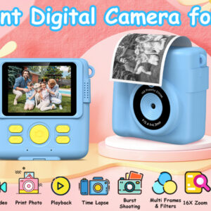 LAMTECH Kid Instant Παιδική Φωτογραφική Μηχανή 2MP με Θερμική Εκτύπωση, Blue, LAM114246 - Image 5