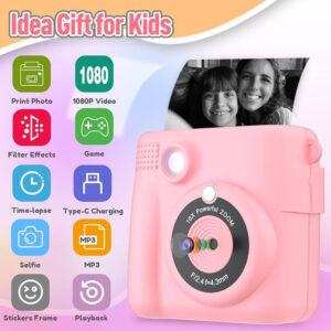 LAMTECH Kid Instant Παιδική Φωτογραφική Μηχανή 2MP με Θερμική Εκτύπωση, Pink, LAM114253 - Image 6
